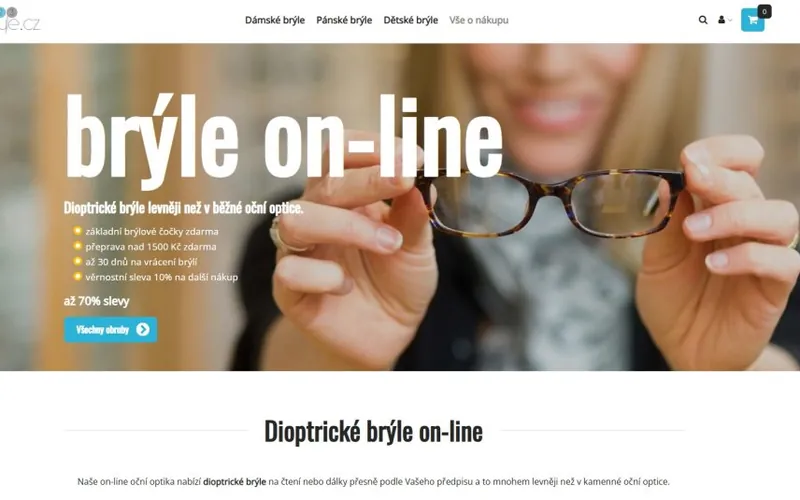 Reference 123brýle.cz od Sniper Design, e-shop s konfigurátorem obrouček a skel