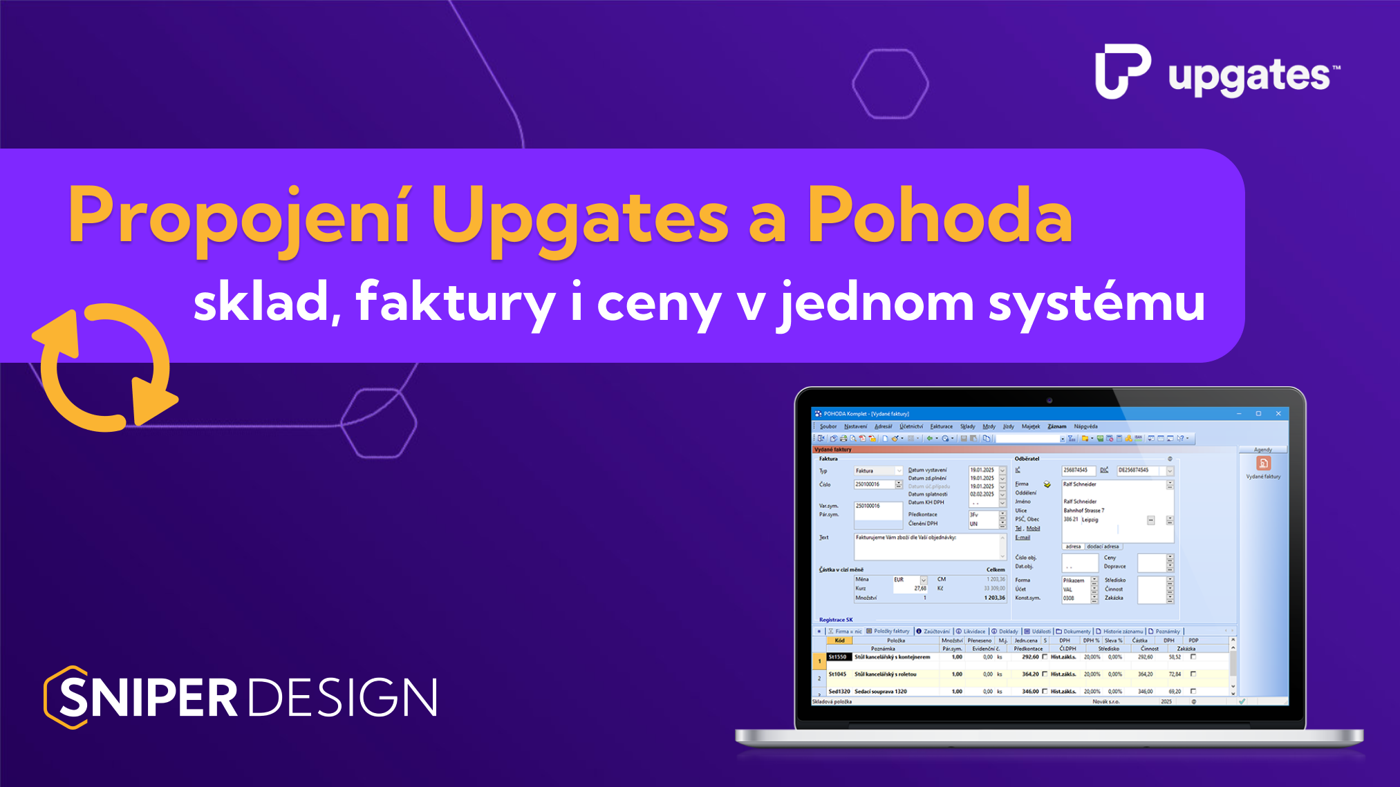 Propojení Upgates a Pohoda: sklad, faktury i ceny vždy synchronizované bez ruční práce