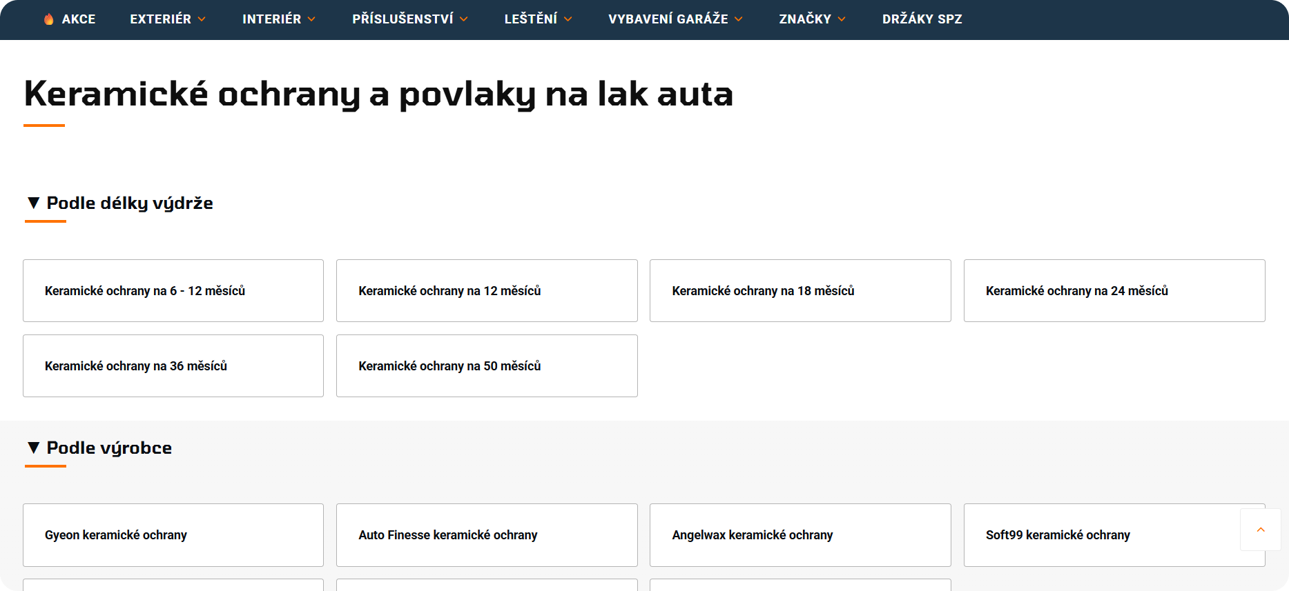 Rozdělení podkategorií do množin s nadpisem