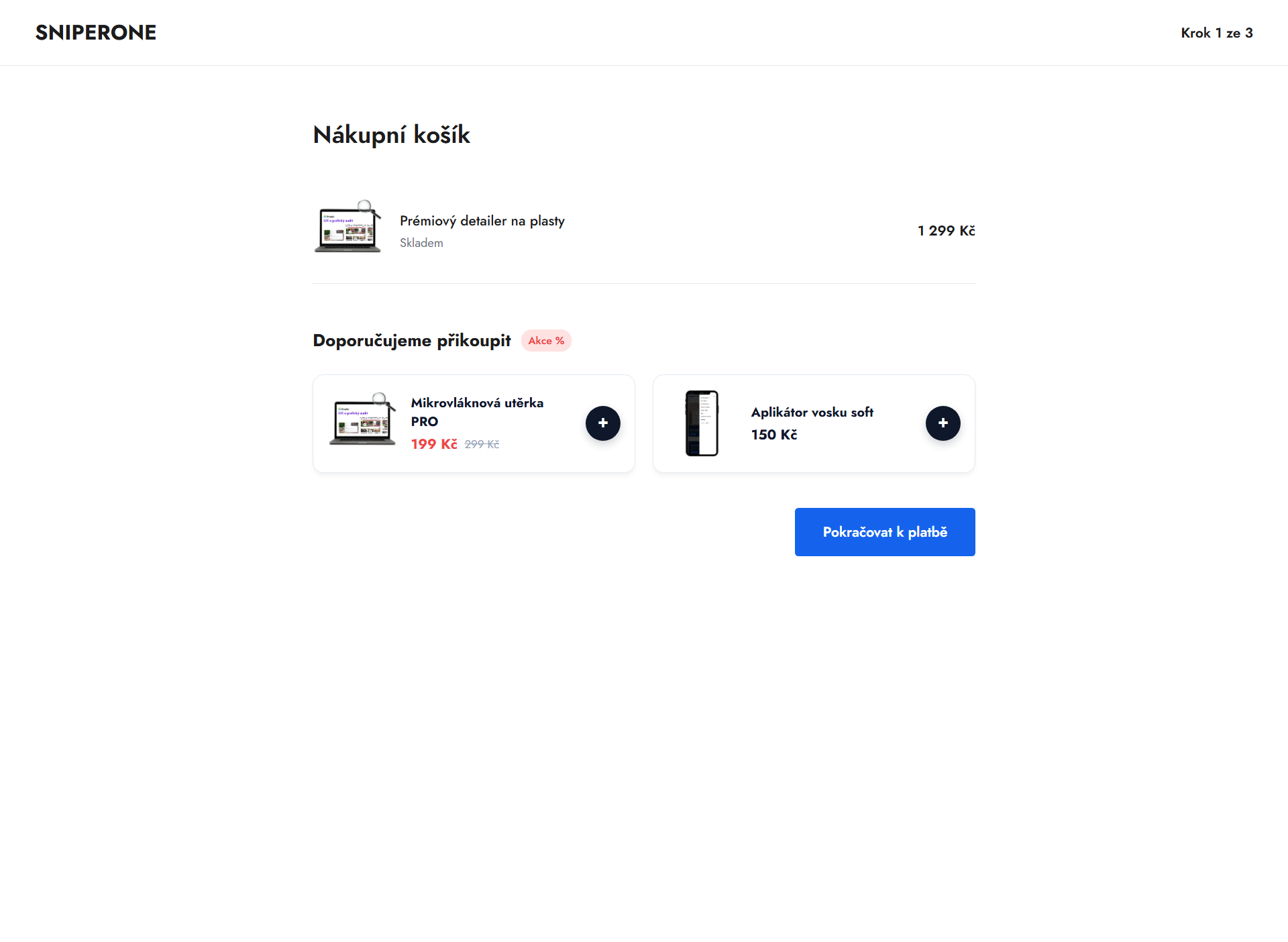 Upsell nabídka produktů v prvním kroku košíku Shoptet – zvyšte průměrnou hodnotu objednávek
