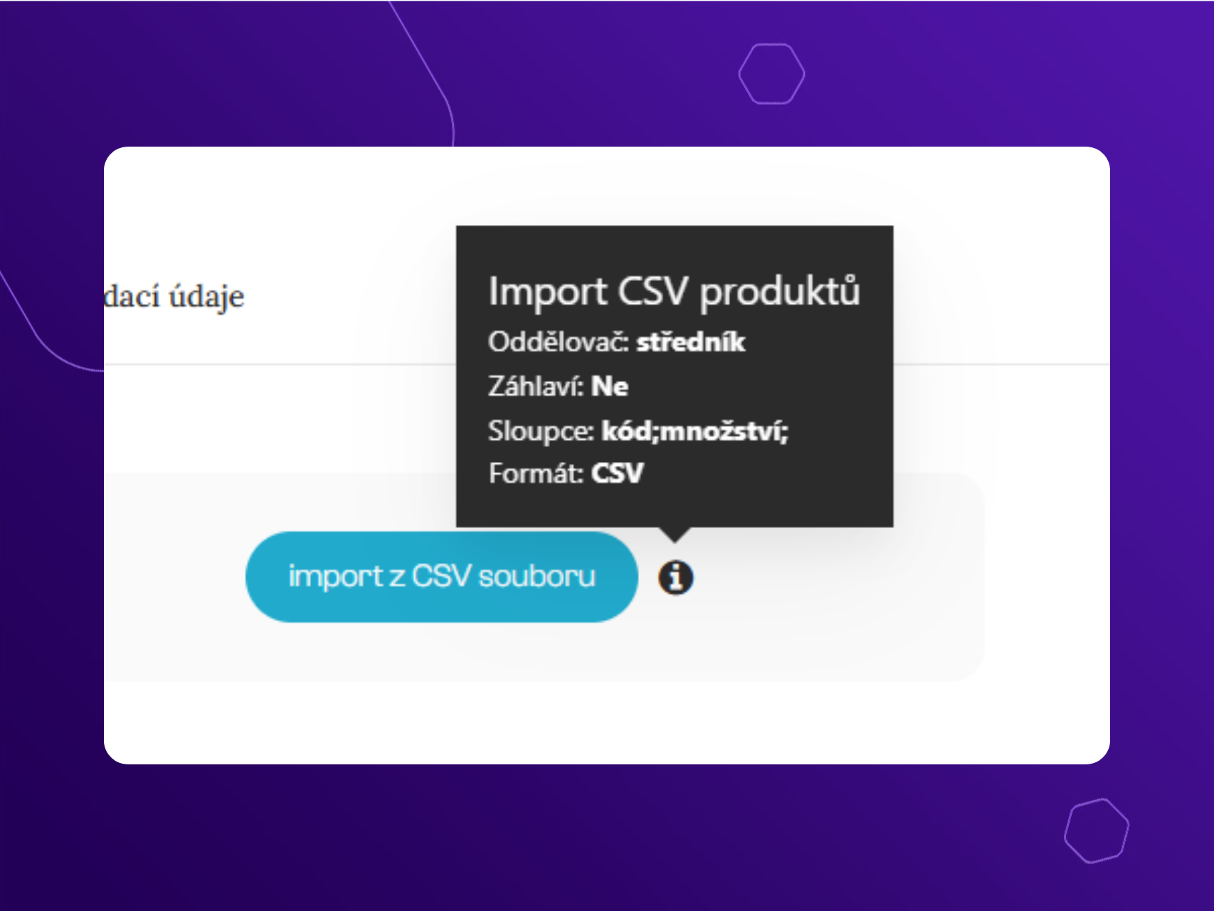Hromadné nahrání produktů do košíku (CSV) pro Upgates e-shop