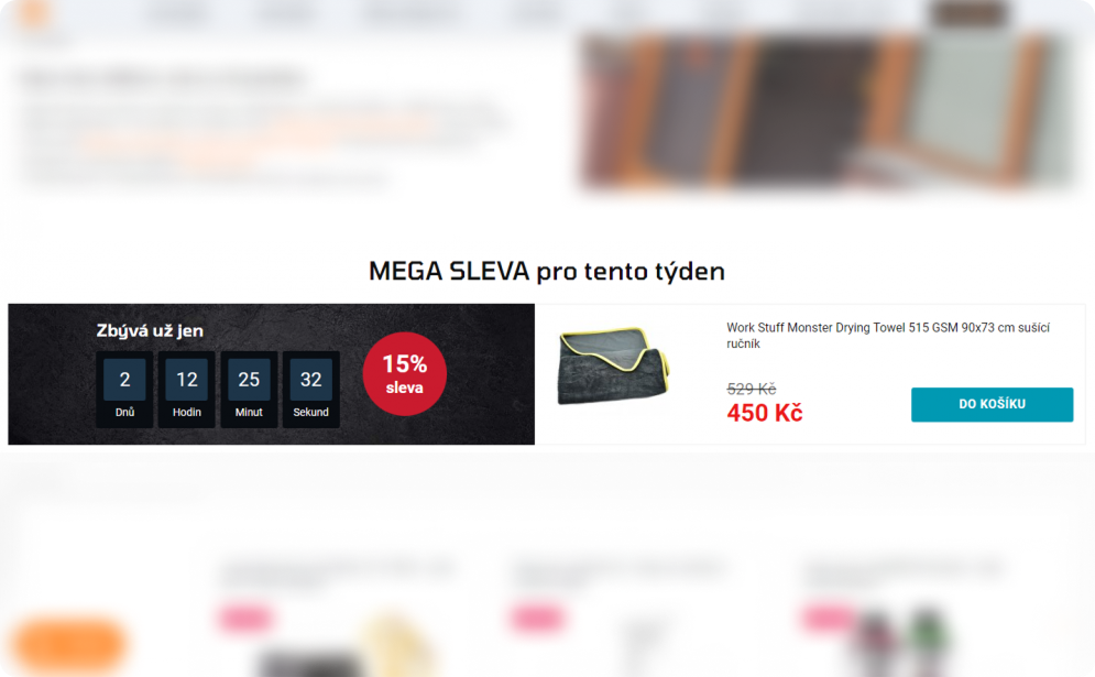 Velký odpočet na akční produkt
