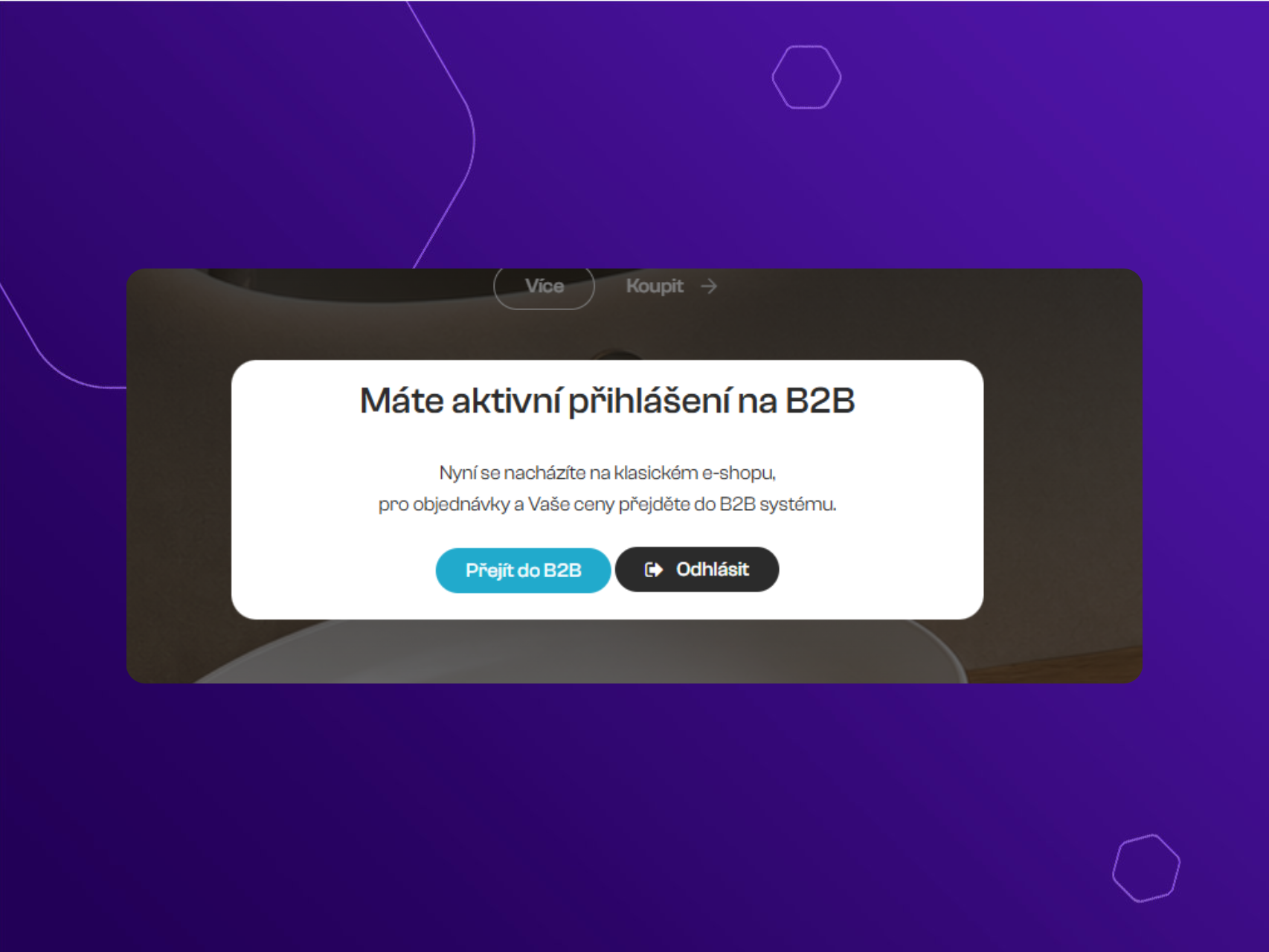 Přihlášení B2B kontaktu na správnou B2B mutaci na Upgates