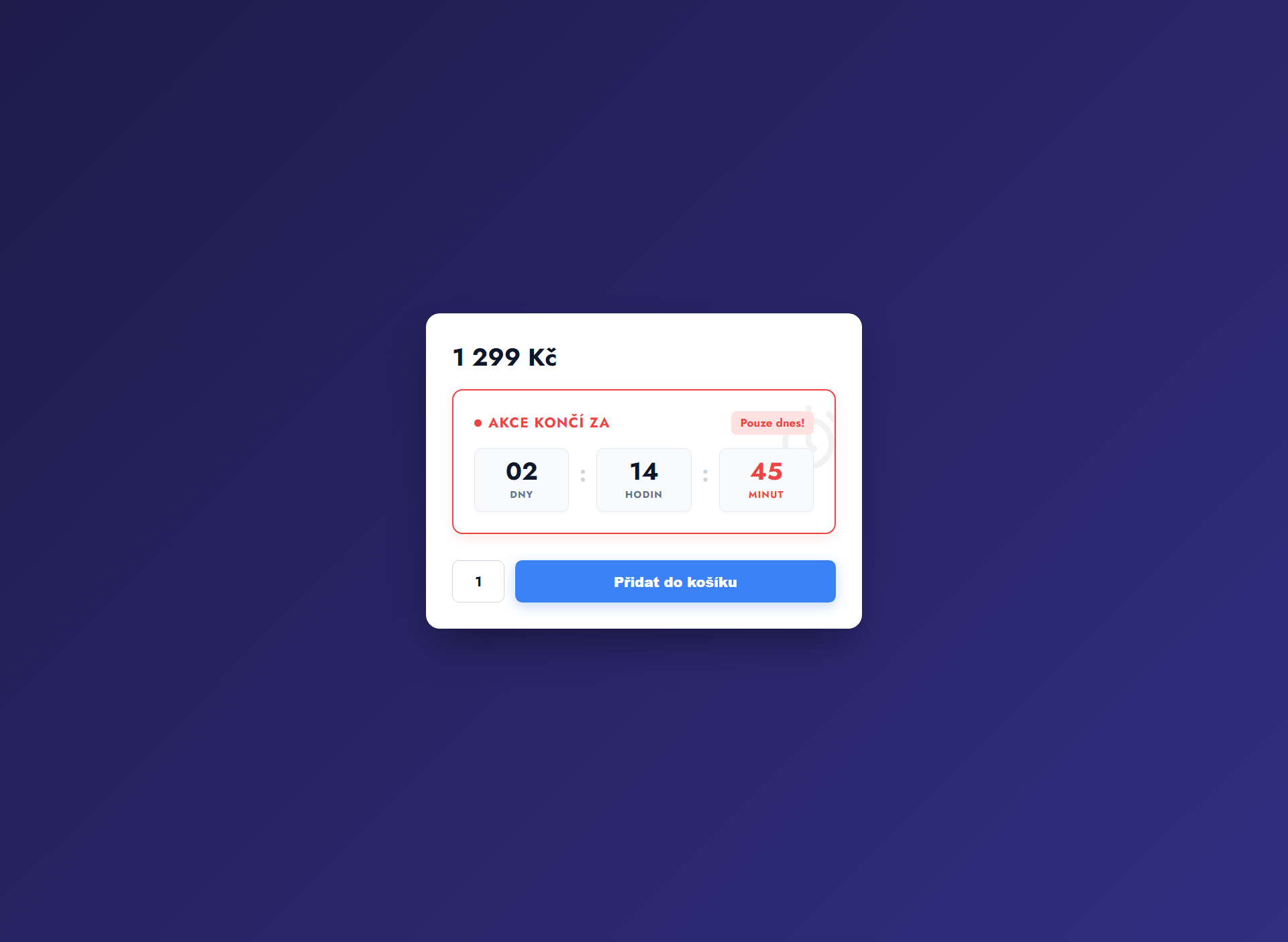 Automatický odpočet do ukončení akce pro Shoptet e-shop