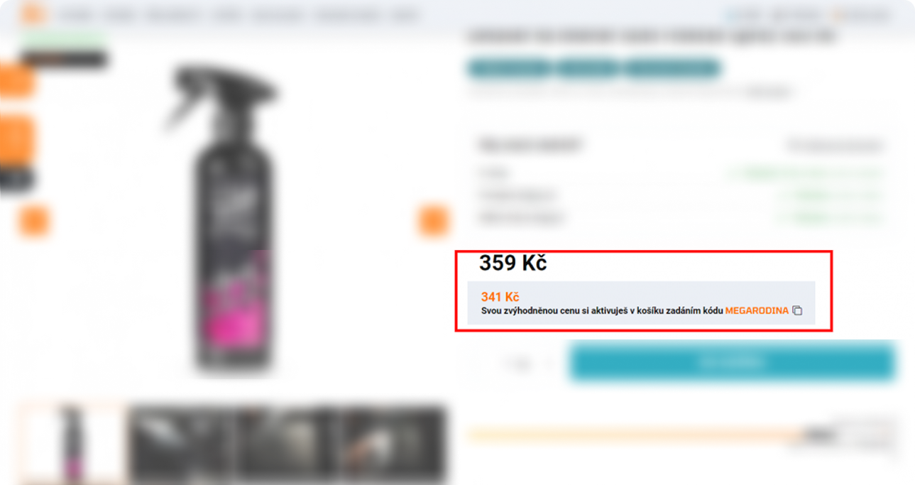 Sleva pro registrované v detailu produktu + zobrazení po přihlášení