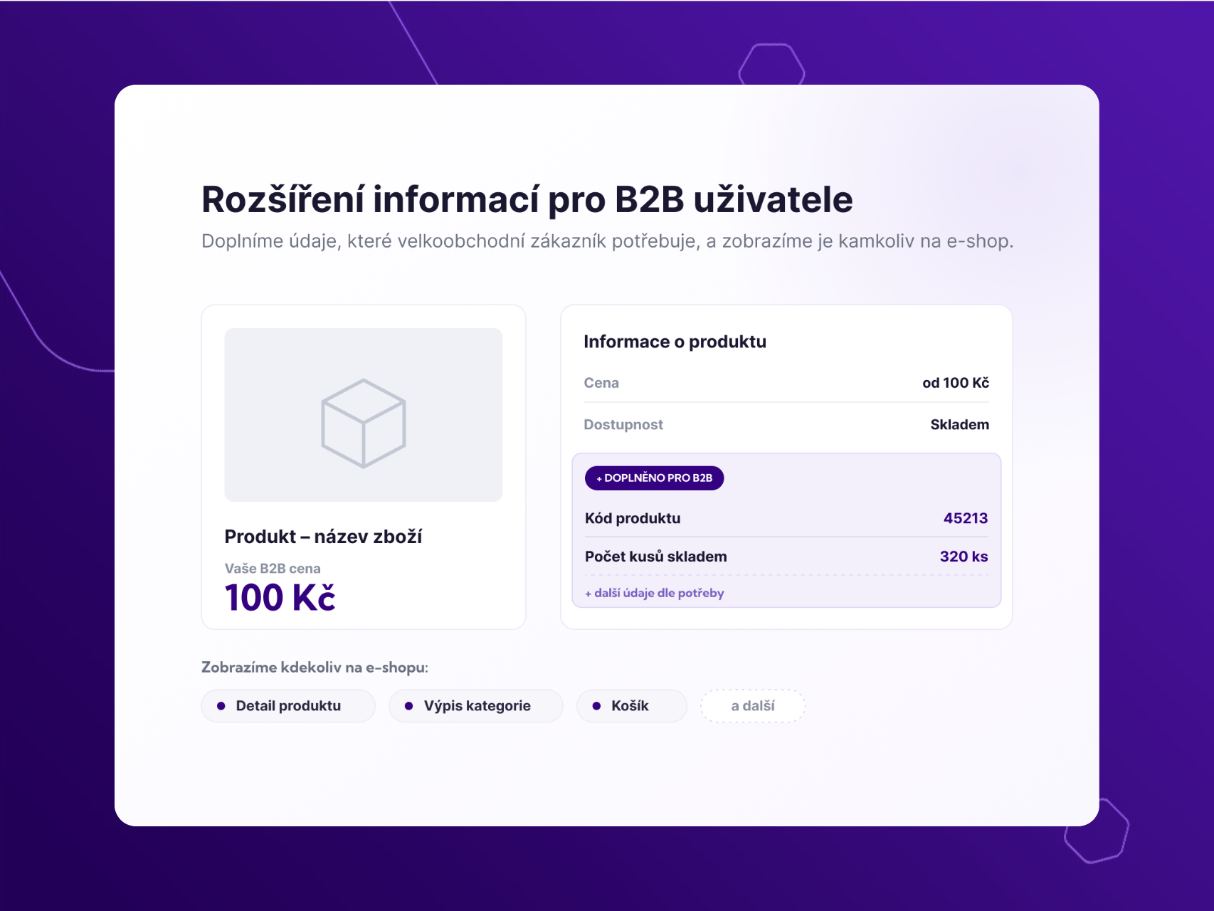 Rozšíření informací pro B2B uživatele na Upgates e-shop