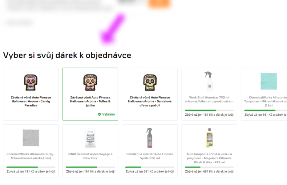 Implementace vylepšeného modulu dárky k objednávce z verze 31.0