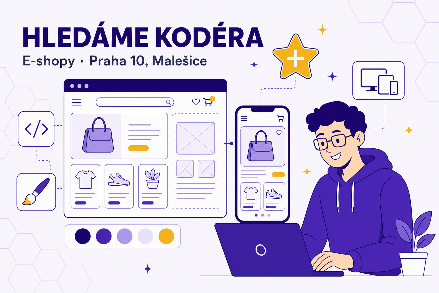 Junior Kodér / Kodérka pro e‑shopy (Praha 10 – Malešice)