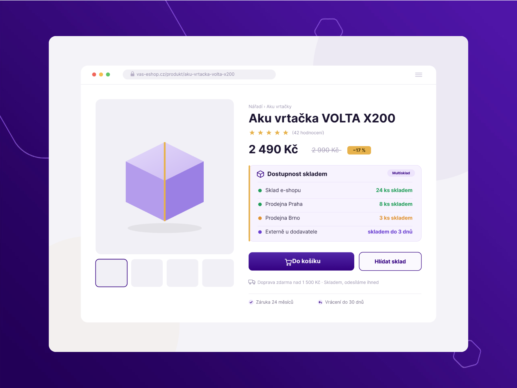 Multisklad Upgates – skladové zásoby a dostupnost v detailu produktu