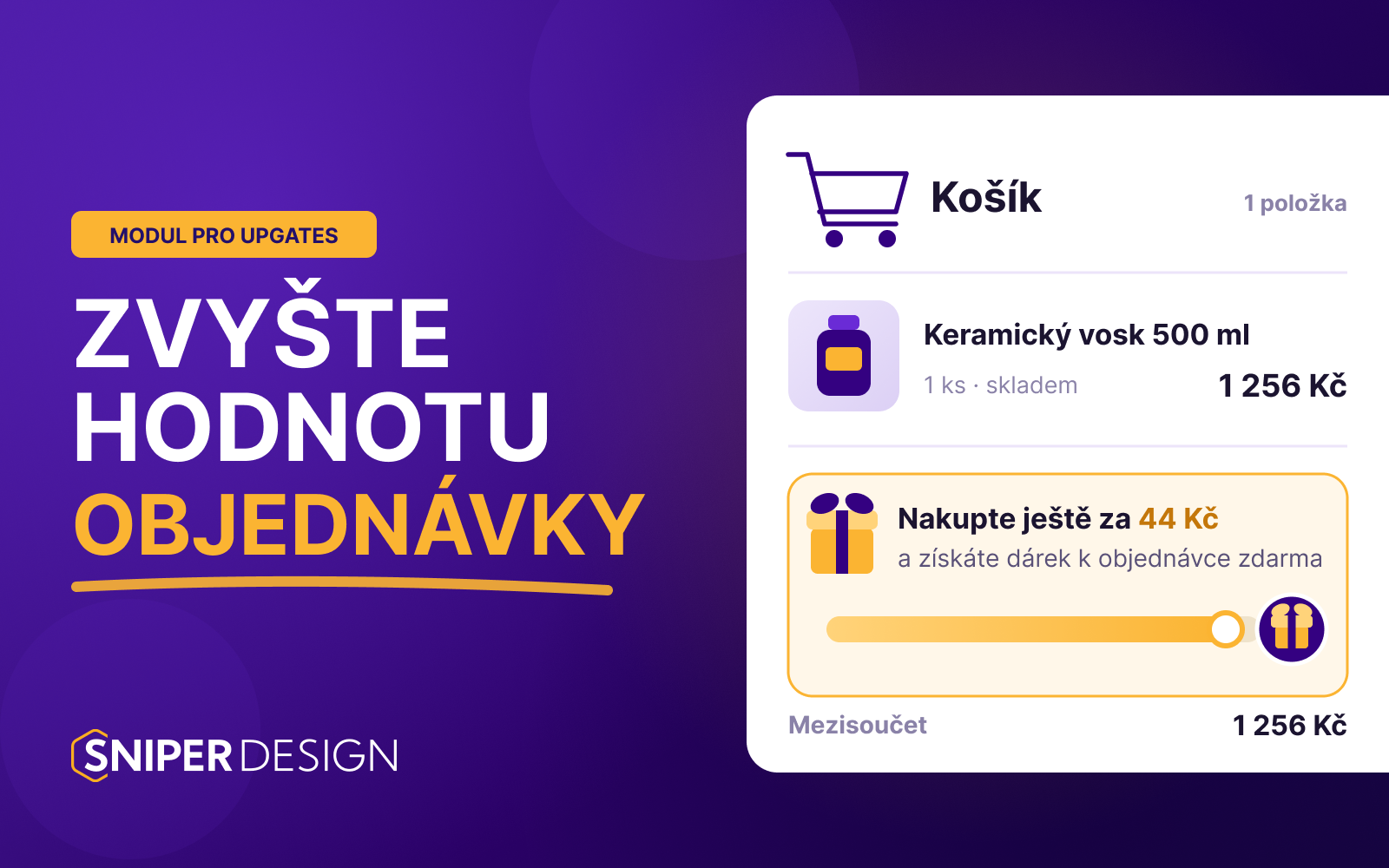 Dárky v košíku na Upgates: proč nativní zobrazení nefunguje jako upsell