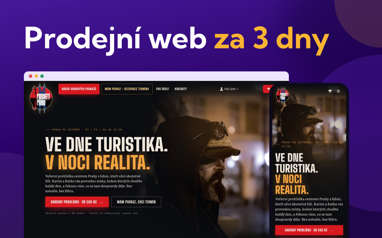 Jak jsme pro Podsvětí Prahy postavili prodejní web za tři dny